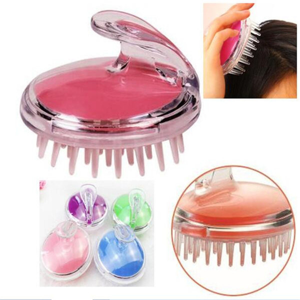 1pcs Silicone Shampoo Scalp Massage Brush Hair Washing Comb Head Scalp Massager Bath Spa Brush DHL free shipping