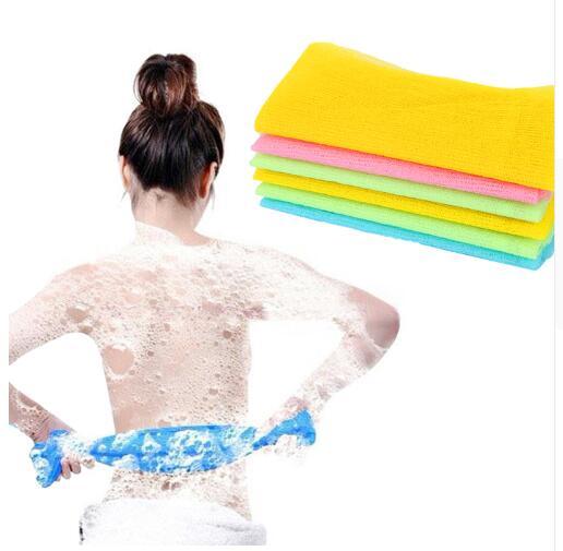 3pcs/lot Nylon Japanese Exfoliating Beauty Skin Bath Shower Wash Cloth Towel Back Scrub Body Cleaning Washing Sponges& Scrubbers