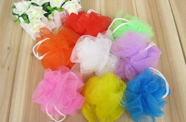 Bath Shower Body Exfoliate Puff Sponge Mesh Net Candy Colors Mesh Sponge Soft Bath Brush Sponges Scrubbers (Random Color)