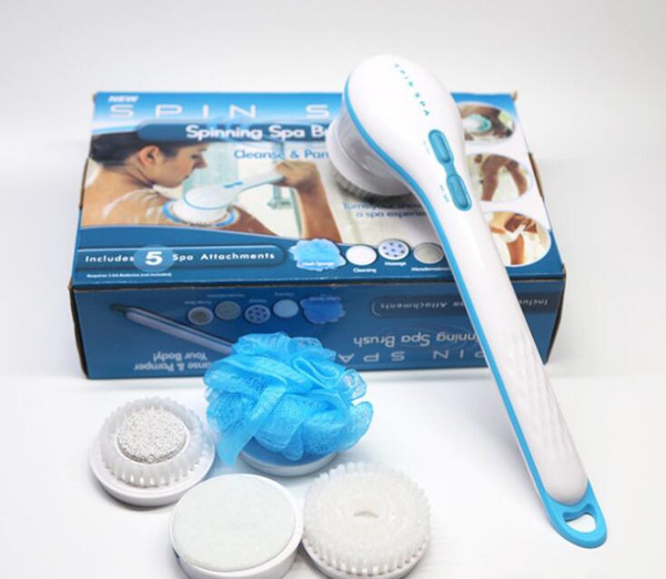 EPACK Electric Massage shower head Deep Clean Electric Bath Brushes Spin Spa Body Brush with 5 Attachments