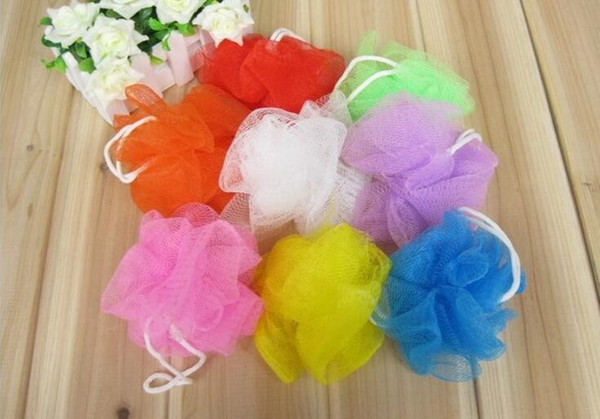 Bath Shower Body Exfoliate Puff Sponge Mesh Net Candy Colors Mesh Sponge Soft Bath Brush Sponges Scrubbers (Random Color)