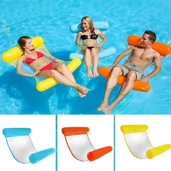 Foldable Floating Water Hammock Float Lounger Floating Toys Inflatable Floating Bed Chair Swimming Pool Inflatable Hammock Bed