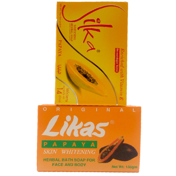 Silka 1pc+ Likas 1pc Skin Whitening Papaya Soap Lightening Herbal Body Skin Bleaching Soap Face Cleanser 135g +135g C18112001