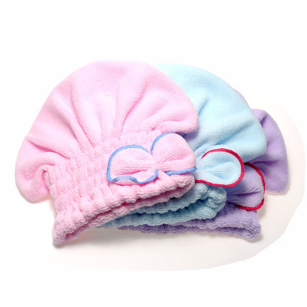 Wholesale-2016 Useful Hair Turban Wrapped Towel Hair Quickly Dry Hat Microfiber Home Textile Bathing Accessories