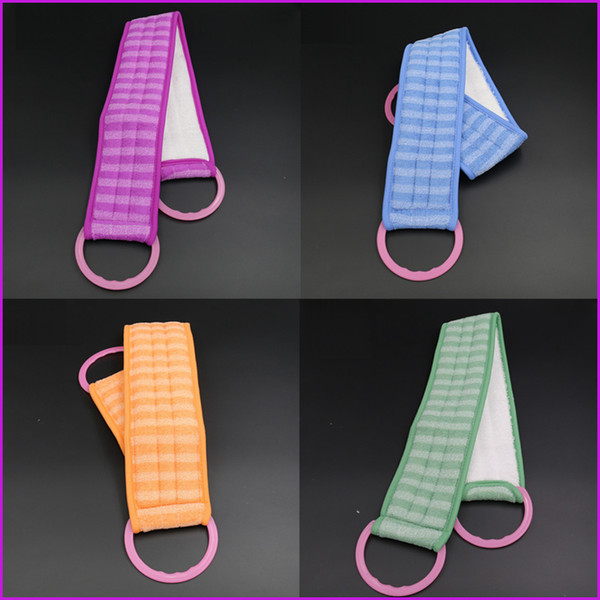 Exfoliating Back Bath Shower Scrubber, Body Skin Health Cleaning, Back Strap Washing Massage Bath Towel (Mix Color)