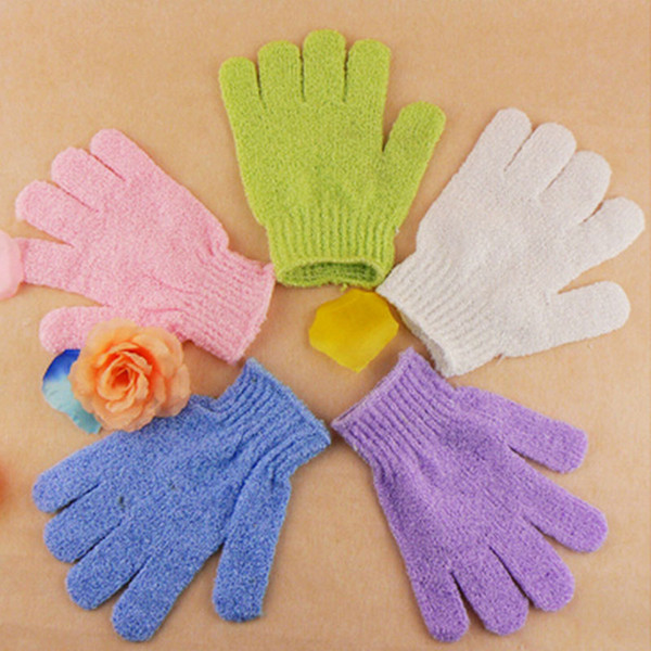 Mitt Shower Bath Exfoliating Bath Shower Glove For Peeling Exfoliating Mitt Glove Five Fingers Scrubber Spong Bath Gloves Mixed Color3006030