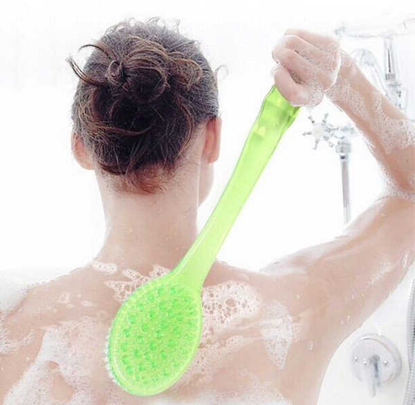 Long Handled Body Bath Shower Back Brush Scrubber Massager Disability Helper Body Brush Massager Bath Shower Back Spa Scrubber LLFA