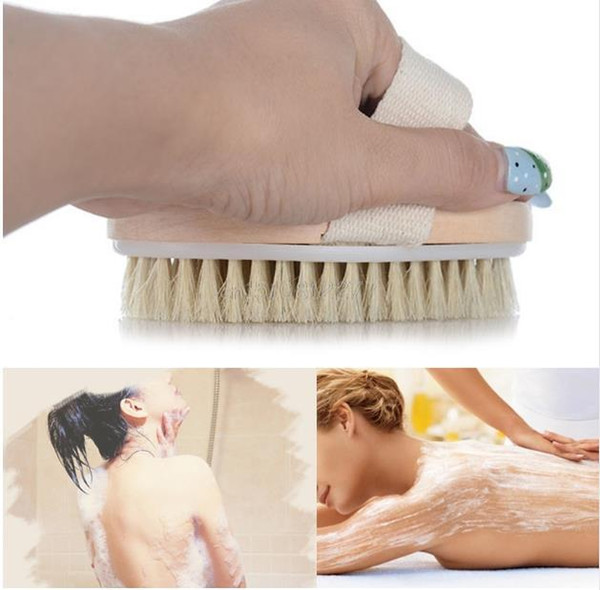 2018 Female Dry Skin Body Brush Massager Natural Bristles Wood Improve Skin's Healthy