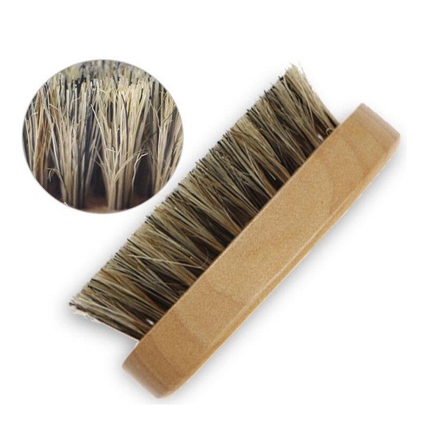 High Quality Boar Hair Bristle Beard Mustache Brush Military Hard Round Wood Handle Anti-static Peach Comb Hairdressing Tool for Men