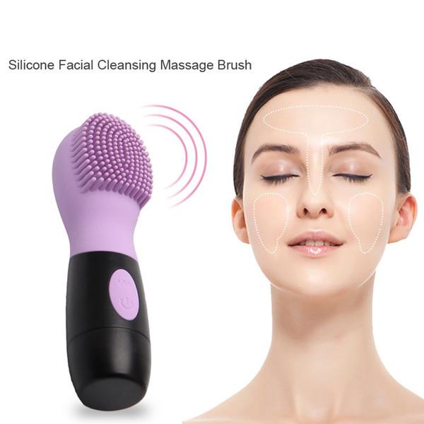 4 Color Silicone Waterproof USB Rechargeable Electric Face Deep Cleaning Brush Massage Facial Body Clean Brush