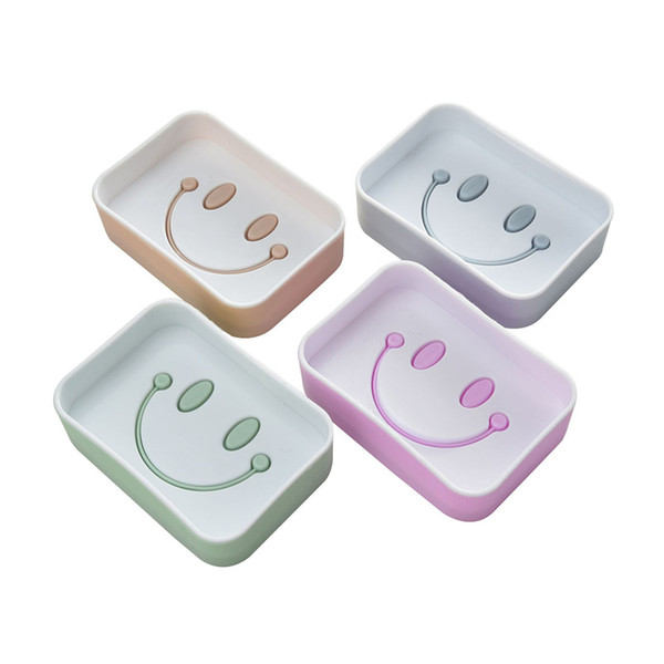 Bathroom Waterproof Soap Box Smiley soap box Toothbrush Holder Travel Storage Rack Plastic Soap Box Dispenser Racks F2625