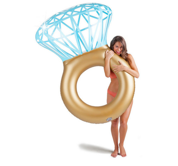 New inflatable diamond ring swimming ring inflatable diamond ring floating row floating bed PVC water adult swimming