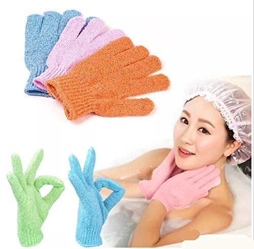 Exfoliating Shower Bath Gloves- Body Scrubber for Men and Women Dead Skin Cell Remover Different Colors,colors may vary