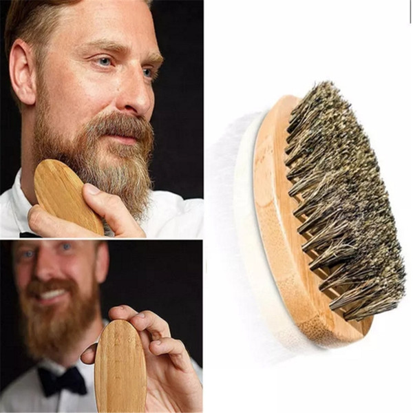 Beard Brush For Men Bamboo brush Boar Bristles Face Massage men shaving brushes Comb Beards and Mustache aa204-211 2018052402