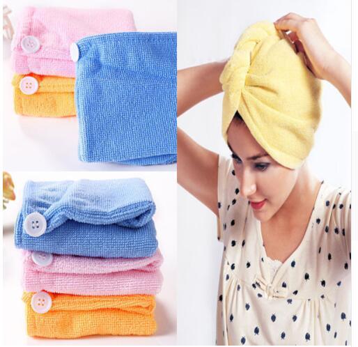 2018 NEW Women Absorbent Microfiber Towel Turban Hair-Drying Shower Caps Bathrobe Hat multi colors Hair Wraps for Women