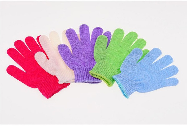 Exfoliating Bath Shower Glove For Peeling Exfoliating Mitt Glove Five Fingers Scrubber Useful Bath Gloves wen4332