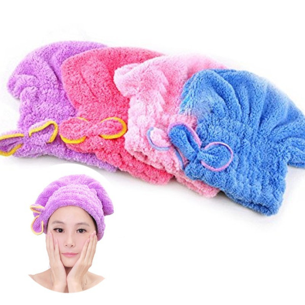 Womens Girls Lady's Magic Quick Dry Bath Hair Drying Towel Head Wrap Hat Makeup cosmetics Cap Bathing Tool