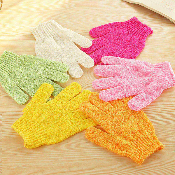 Shower Bath Gloves Exfoliating Wash Skin Spa Massage Body Scrubber Cleaner Skid Resistance Body Sponge 7 Colors