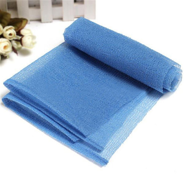 Wholesale-Blue Bath Shower Body Skin Washing Scrubbing Exfoliate Puff Mesh Nylon Towel Cloth