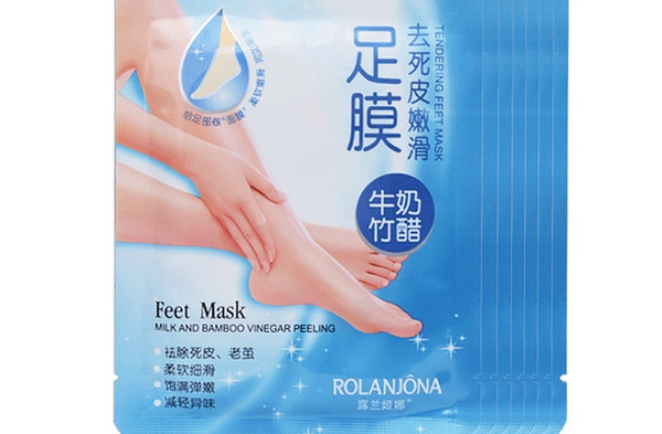 ROLANJONA Feet Mask Milk and Bamboo Vinegar Feet Mask Skin Peeling Exfoliating Dead Skin Remove for Feet Care