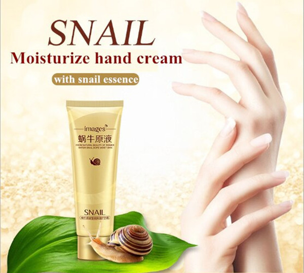 75g Free shipping Snail essence anti age repleshment and nourishing hand cream whitening and smooth snail hand lotion mild hand care