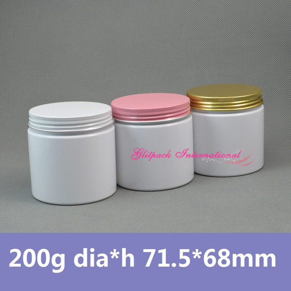 200g White Wall Straight Sized wholesale cosmetic jars 7oz plastic makeup containers PET natural cosmetic packaging 200ml white jar jar