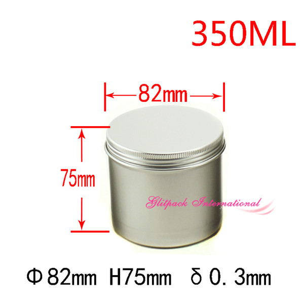 350ml Metal Tin Cans Candle Wax Holder Containers 350g Aluminum Pot Seamless Bottom Solid fragrance perfume packaging 12oz