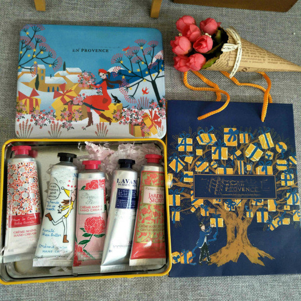 Hottest Christmas Gift Pack EN PROVENCE Hand Cream Set with 5 pieces pack suit mini hand lotions free shipping DHL