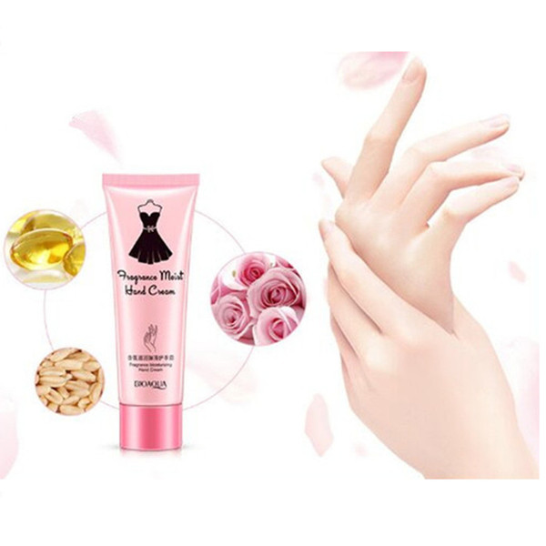 60g free shipping rose flavor moisturizing and nourishing hand cream anti aging whitening hand lotion with plant essence