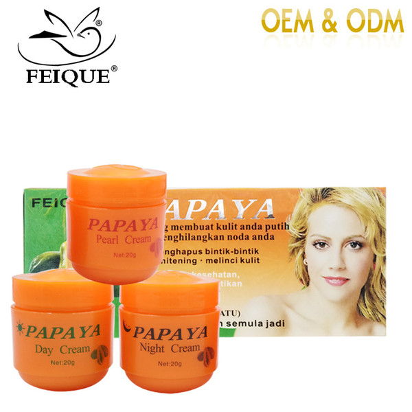 FEIQUE face care sets,three types,Aloe vera, papaya and plant DAY & NIGHT Creams, skin care Lemon Cream