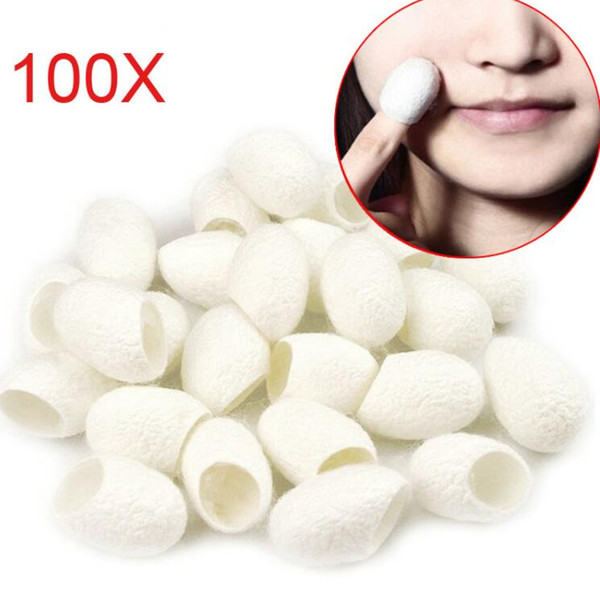 100Pcs/lot Organic Natural Silk Cocoons Silkworm Balls Facial Skin Care Scrub Purifying Acne Anti Aging Whitening