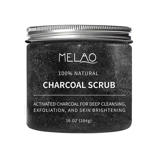 MELAO Activated Charcoal Exfoliante Facial Scrub Blackhead Remover & Anti Cellulite Treatment Great Body Scrub 284g