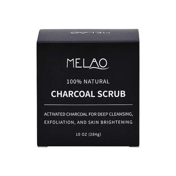 30PCS MELAO Activated Charcoal Exfoliante Facial Scrub Blackhead Remover & Anti Cellulite Treatment Great Body Scrub 284g