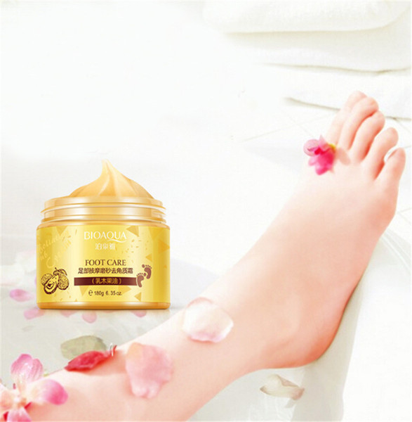 2018 hot BIOAQUA 24K GOLD Shea Buttermassage Cream Peeling Renewal Mask Baby Foot Skin Smooth Care Cream Exfoliating Foot Mask
