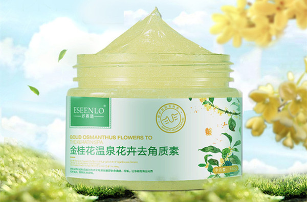 Free shipping 160g fresh oil control face dirty removal purify gold Osmanthus flower exfoliator hand scrub cream
