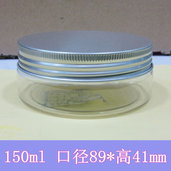 30pcs/lot 150g PET Jar Aluminum Cap Candy Box Plastic Jar Custom Packaging Metal Closure,Tin Can 150ml Scrub Cream Container jar