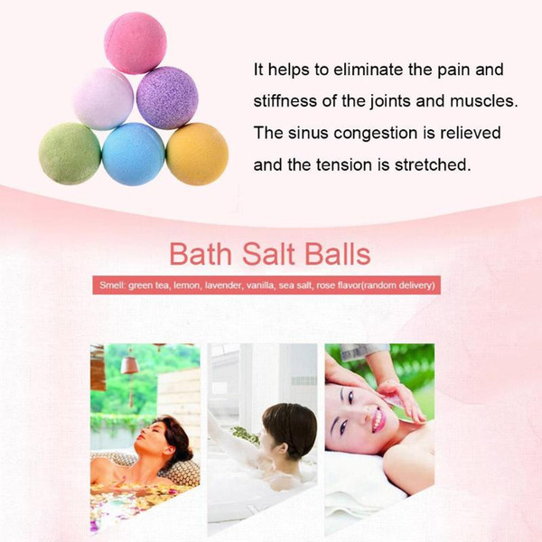 40g Random Color Natural Bubble Bath Bomb Ball Essential Oil Handmade SPA Bath Salts Ball Fizzy Skin Care Floral Bath Salts Balls