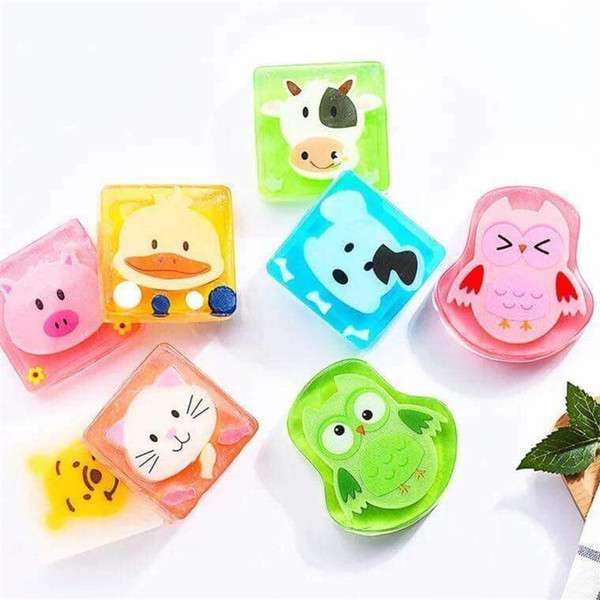 2018 Cute Creative Cartoon Animal Bath Body Works Silicone Portable hand soap 100g skin care for children dhl free