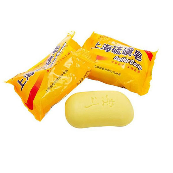 85g Shanghai Sulfur Soap 4 Skin Conditions Acne Psoriasis Seborrhea Eczema Anti Fungus Perfume Butter Bubble Bath Healthy Soaps ZA1723