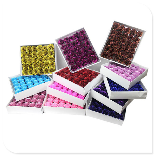 Free Shipping 30pcs/box Shinning Color Rose Soap Natual Handmade Soap Colorful Flower Soap Good Quality