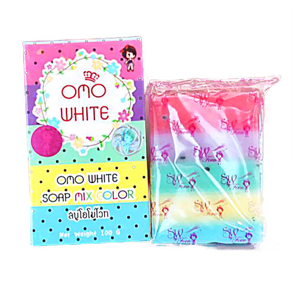 2016 New Arrivals OMO White Plus Soap fruitamin soap Mix Color Plus Five Bleached White Skin 100% Gluta Rainbow Soap