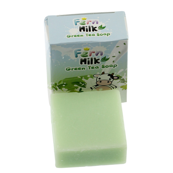 2017 New Handmade OMO Fern Milk Green Tea Soap Skin Care Natural Soap Blackhead Remover Acne Treatment Oil Control Face Soap free ship DHL