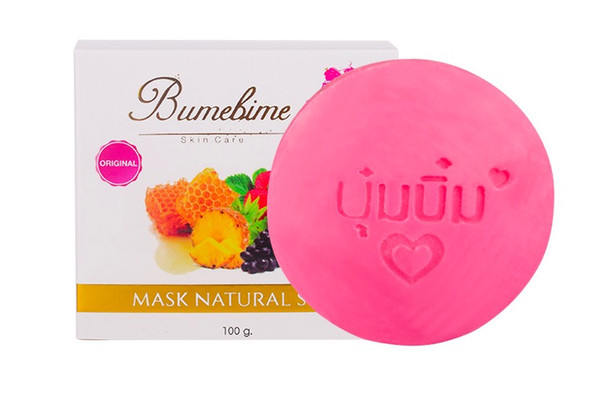 12pcs Hot Bumebime Handwork Whitening Soap with Fruit Essential Natural Mask White Bright Oil Soap DHL Shipping