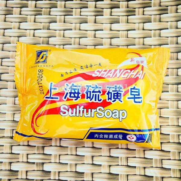 Shanghai Sulfur Soap 4 Skin Conditions Acne Psoriasis Seborrhea Eczema antifungal soap Butter Bubble Bath Healthy Soaps 85g