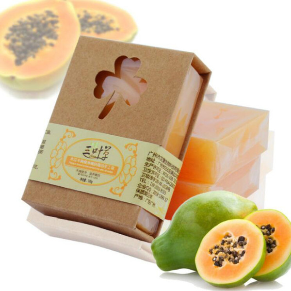 100g Natural Organic Herbal Green Papaya Whitening Handmade Soap Lightening Skin Remove Acne Moisturizing Cleansing Bath Soap