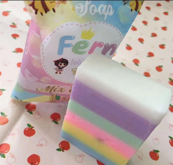 Brand New fern soap Arrivals OMO White Plus Soap Mix Color Plus Five Bleached White Skin 100% Gluta Rainbow Soap DHL