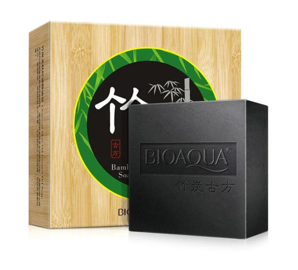 BIOAQUA bamboo charcoal handmade soap skin whitening soap blackhead remover acne treatment face wash hair care bath skin care