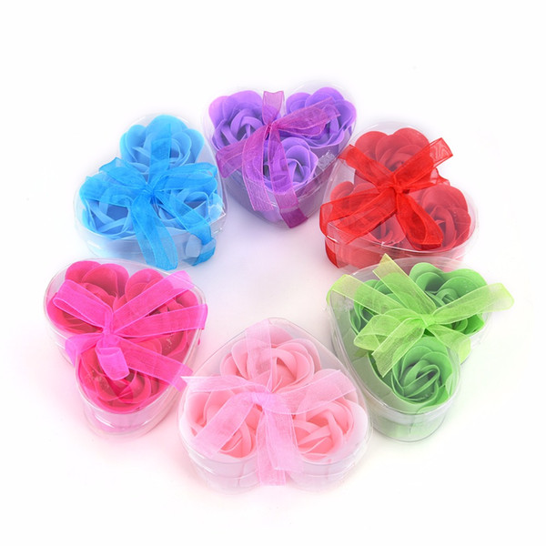 roses 3Pcs Heart Scented Bath Body Petal Rose Flower Wedding Decoration rose soap roses