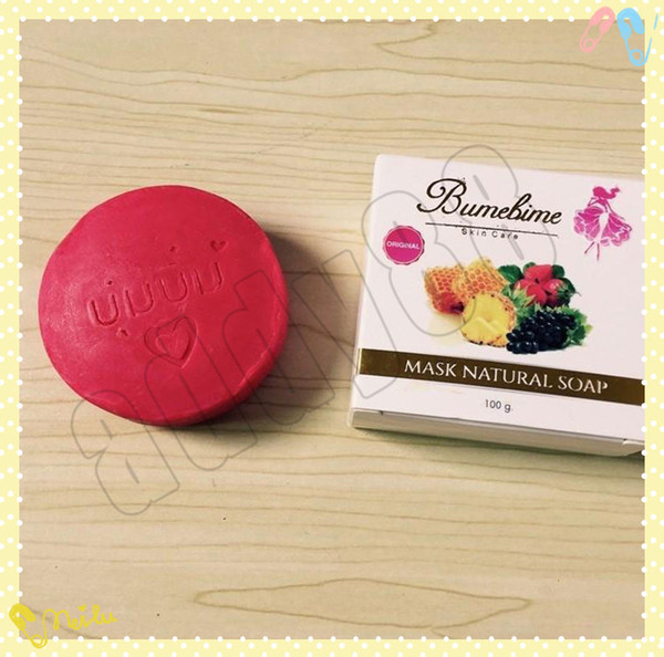 High Quality Bumebime Handmade Whitening Soap with Fruit Essential Natural Mask Soap 100g DHL Free Shipping