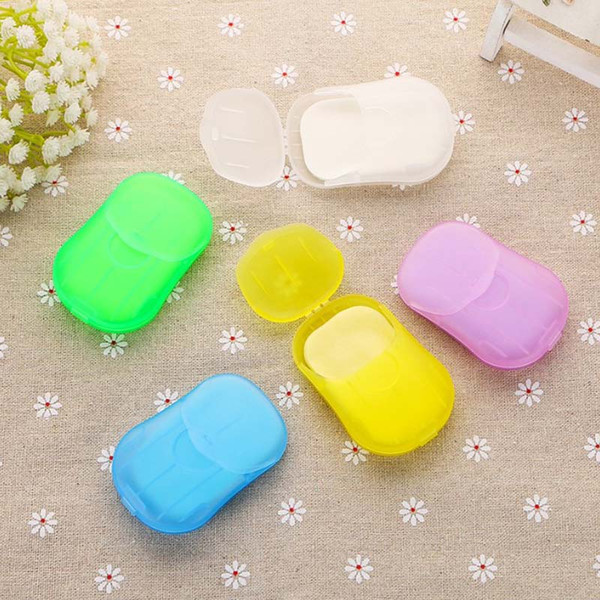 20pcs/box Paper travel portable hand wash soap flower Fragrant Soap Convenient Washing Hand Bath Soap outdoor Camping tools